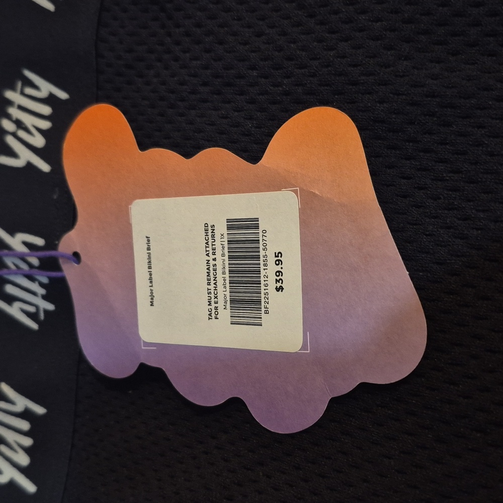 YITTY Black Mesh Thong with Logo Waistband - Picture 3 of 5
